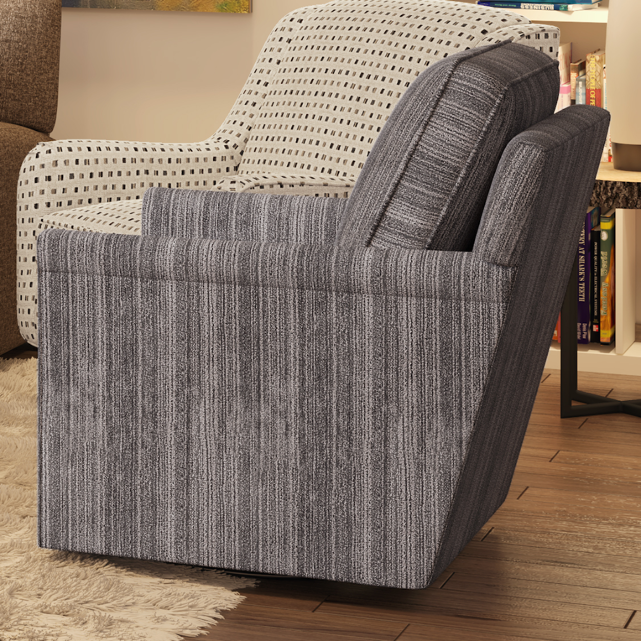 Fusion Furniture 51 MARTY FOSSIL Swivel Glider Chair