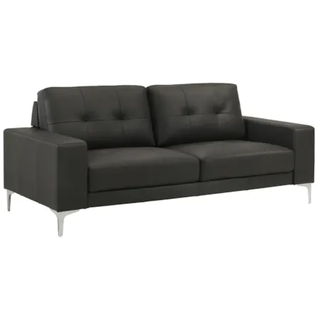 Leather Robust Track-Arm Sofa