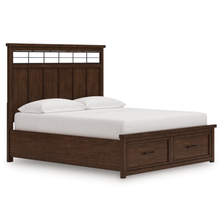 California King Panel Storage Bed