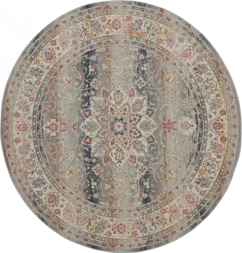 4'  Grey Round Rug