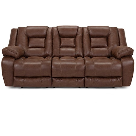 Casual Reclining Sofa with Pillow Armrests