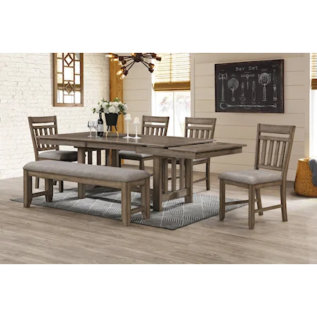 Transitional Dining Table with Leaves