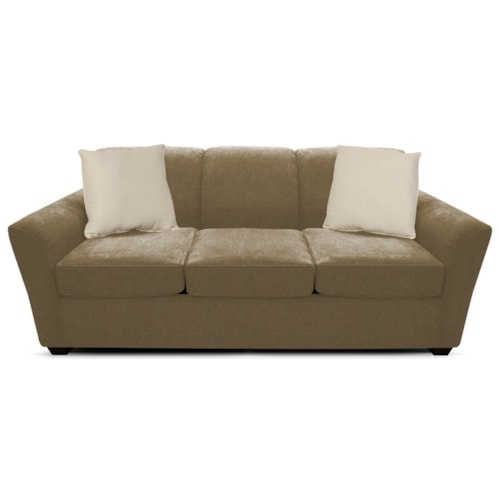 Transitional Sofa with Flared Half-Moon Arms