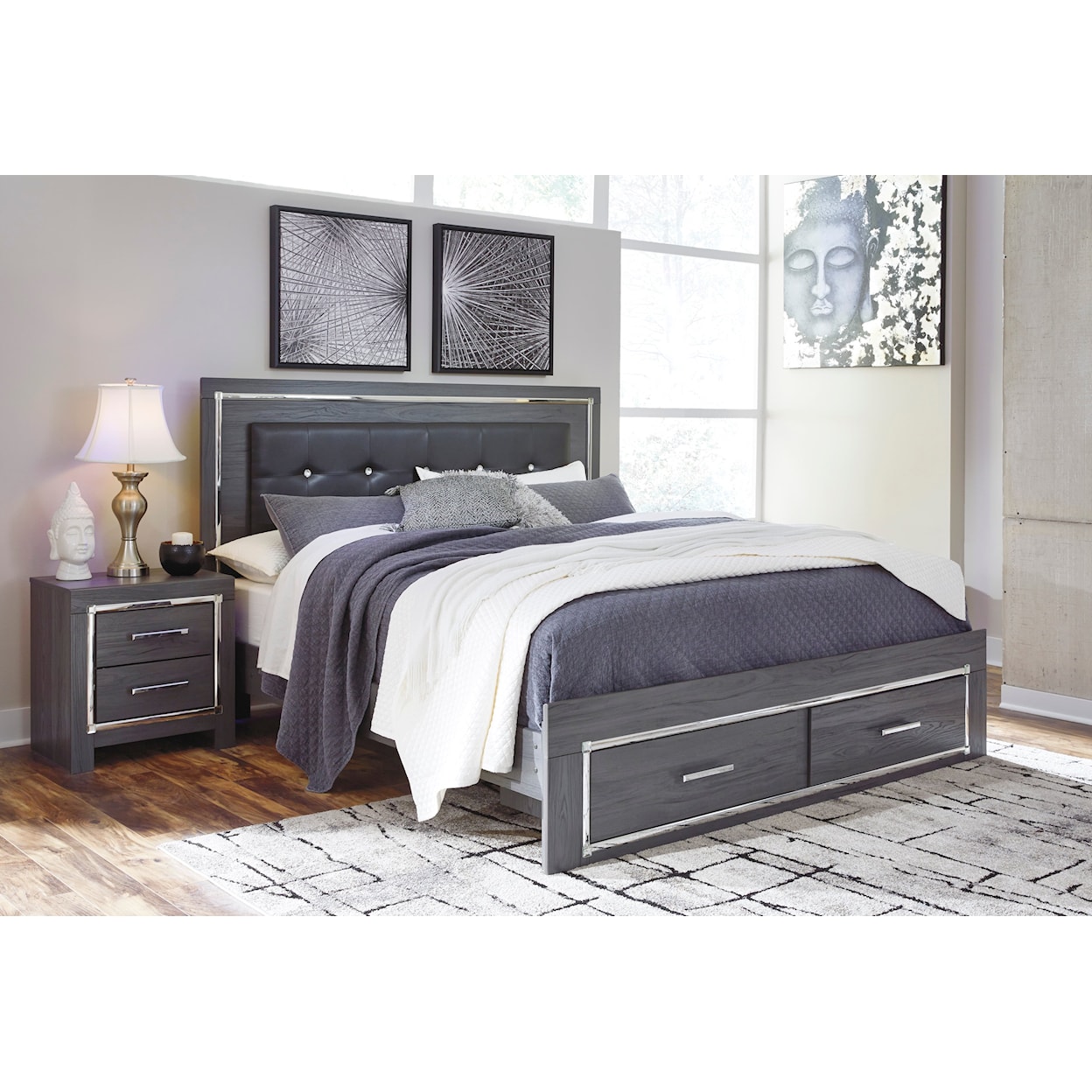 Signature Design Lodanna King Platform Bed with Storage