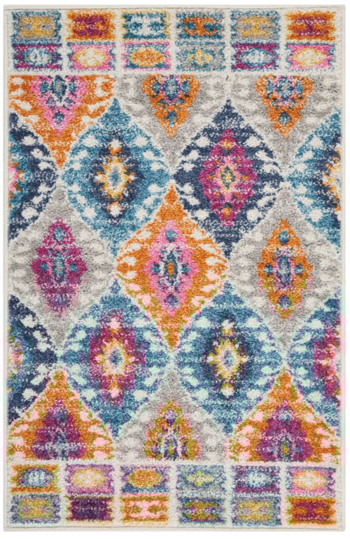 1'10" x 2'10" Multicolor Rectangle Rug
