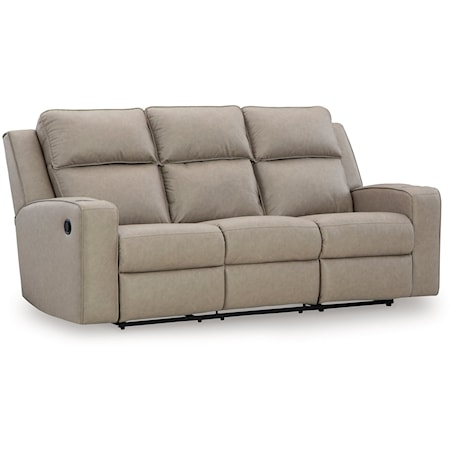 Faux Leather Reclining Sofa with Drop Down Table