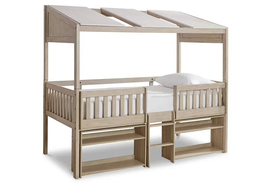Wrenalyn Twin Loft Bed w/ Under Bed Bookcase Storage by Signature Design by Ashley at Esprit Decor Home Furnishings