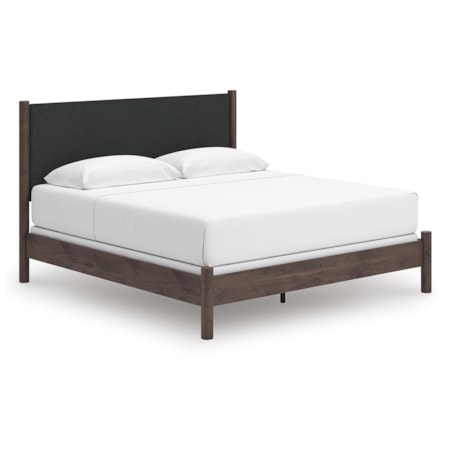 King Upholstered Panel Bed