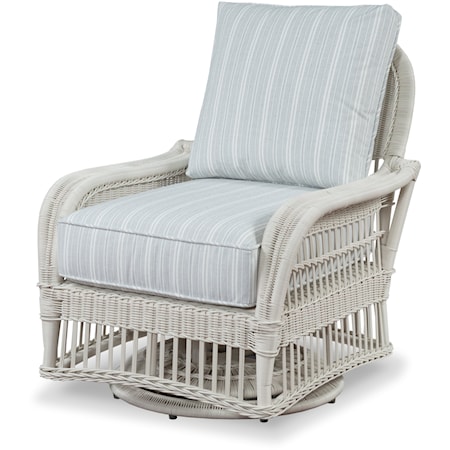 Casual Outdoor Wicker Swivel Lounge Chair