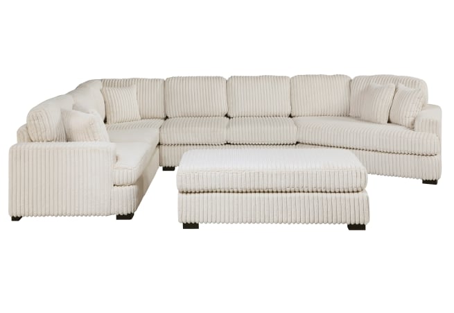 5-pc. Sectional w/Right Cuddler &amp; Ottoman