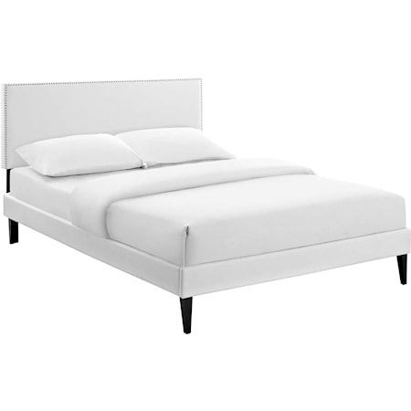 Queen Vinyl Platform Bed