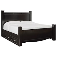King Poster Bed with Storage