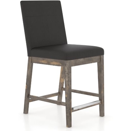 Farmhouse Upholstered Fixed Stool