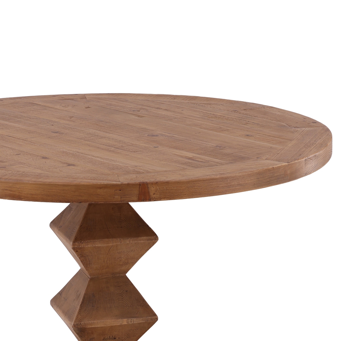 Furniture Classics Woodley Round Dining Table with Geometric Pedestal