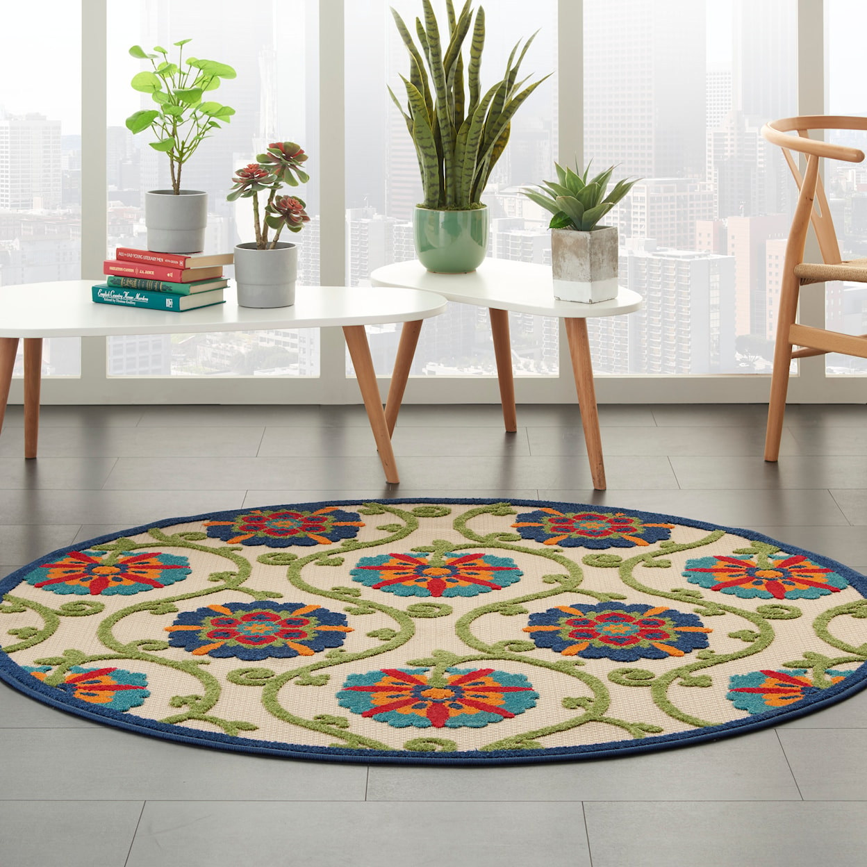 Nourison Aloha 5'3" Round  Rug