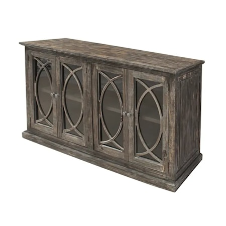 4-Door Console w/Wooden Knobs