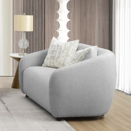 Gray Loveseat W/3 Pillows