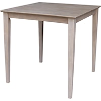 Farmhouse 36'' Square Table with 36" Shaker Legs in Taupe Gray
