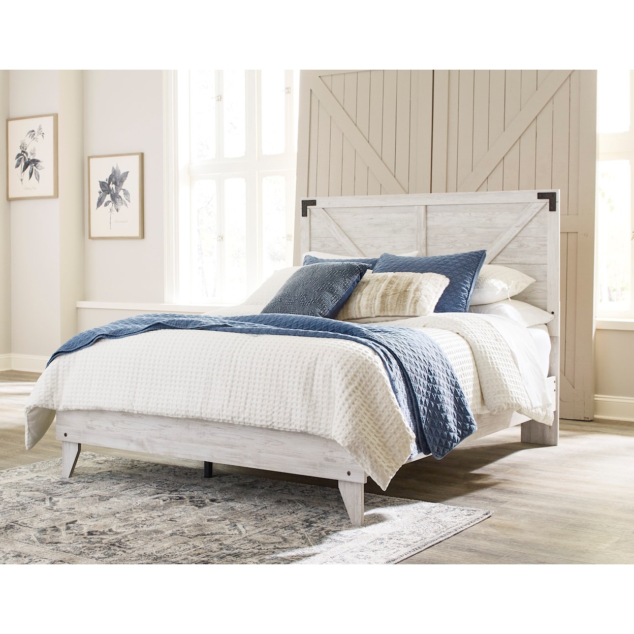 Ashley Signature Design Shawburn Full Platform Bed with Panel Headboard