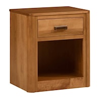 Transitional 1-Drawer Nightstand with Open Display Shelf