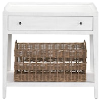 Farmhouse Rylie Nightstand with Storage Basket