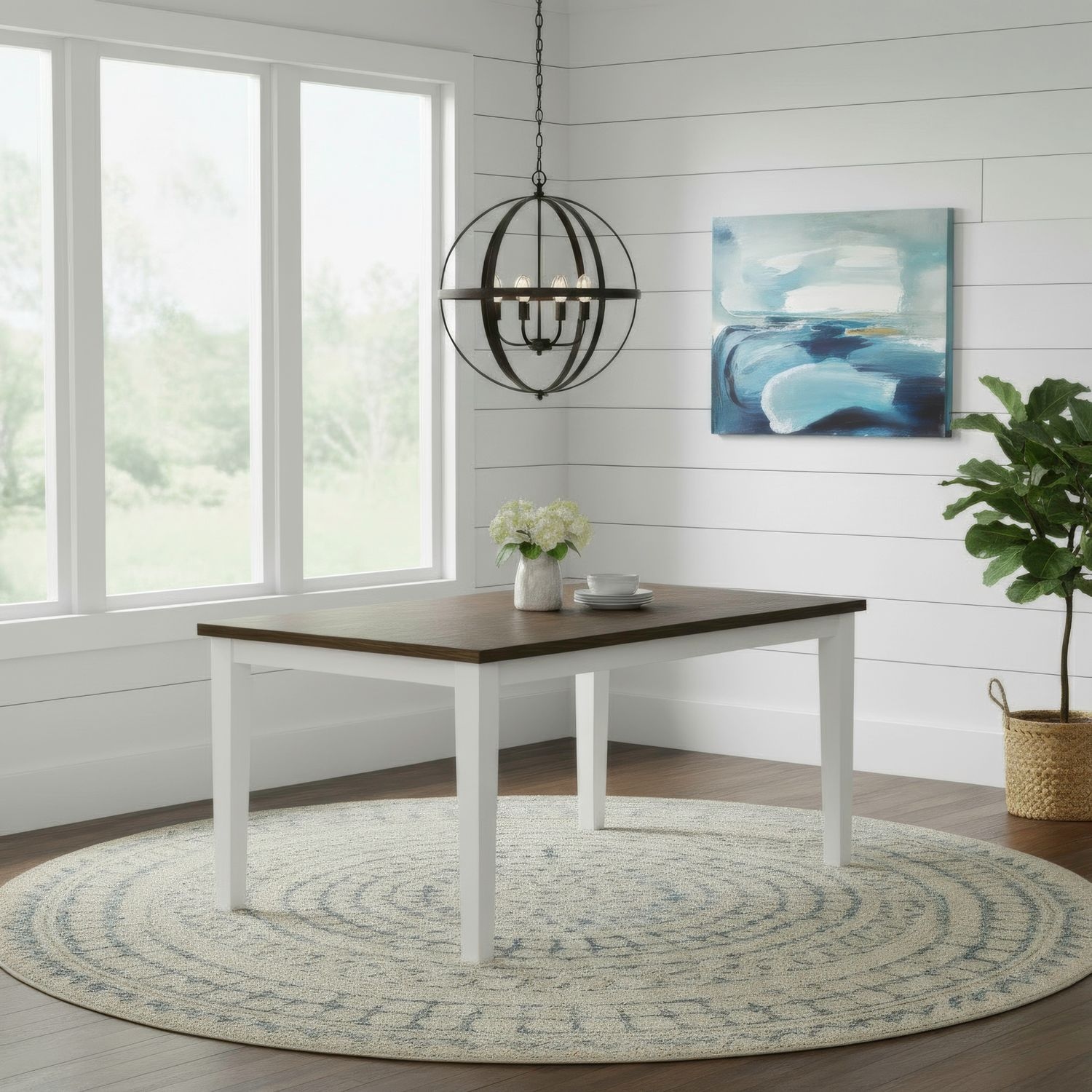 60" Rect. Two-Tone Dining Table