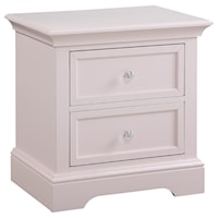 Transitional Youth 2-Drawer Nightstand with Round Crystal Knobs