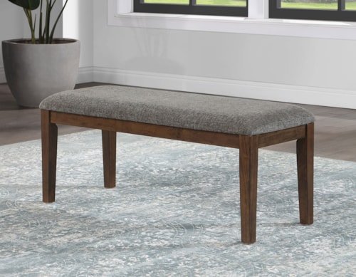 Mid-Century Modern Upholstered Dining Bench