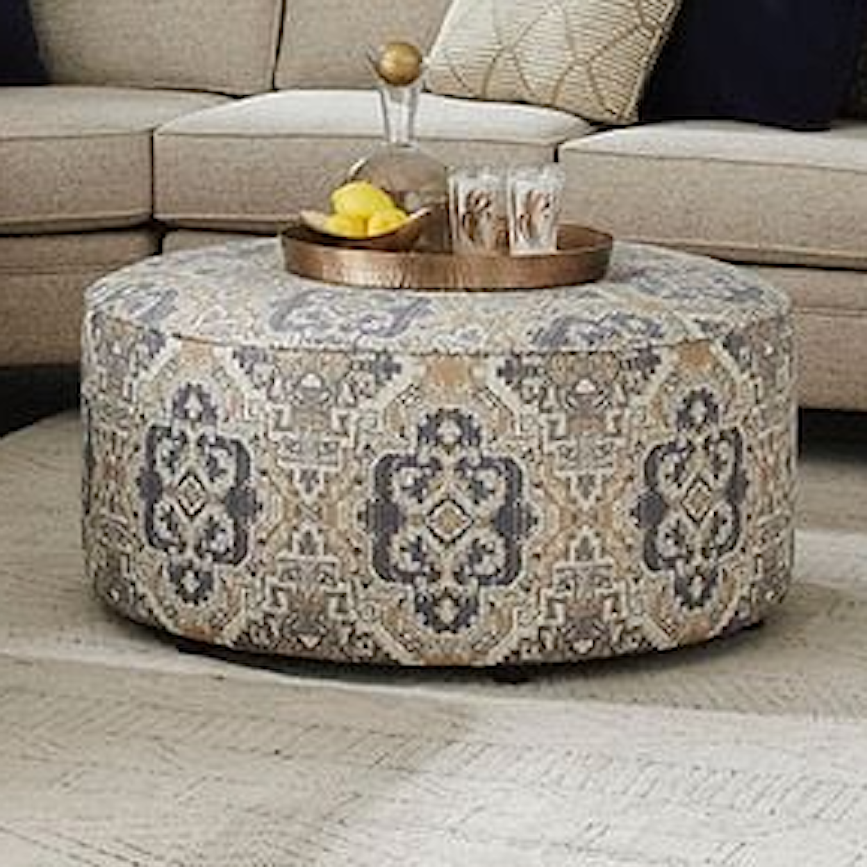 Fusion Furniture 1170 PLUMLEY BISQUE Cocktail Ottoman