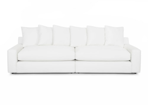 Transitional 2-Piece Sectional Sofa with Loose Pillows