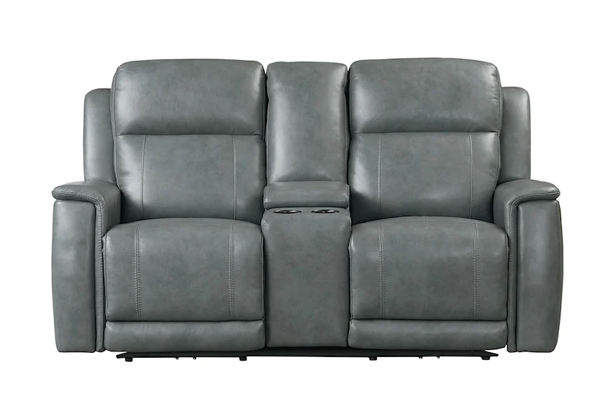 Club Level - Conover Power Reclining Console Loveseat by Bassett at Esprit Decor Home Furnishings