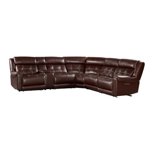Transitional 6-Piece Power Recline Sectional