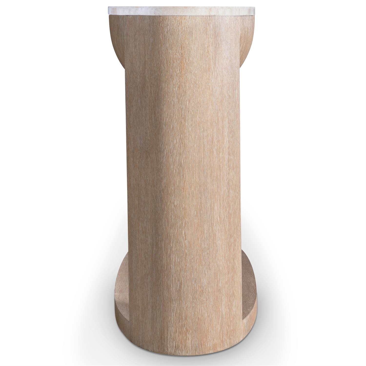 Loggia Travertine-Top Oval Console Table