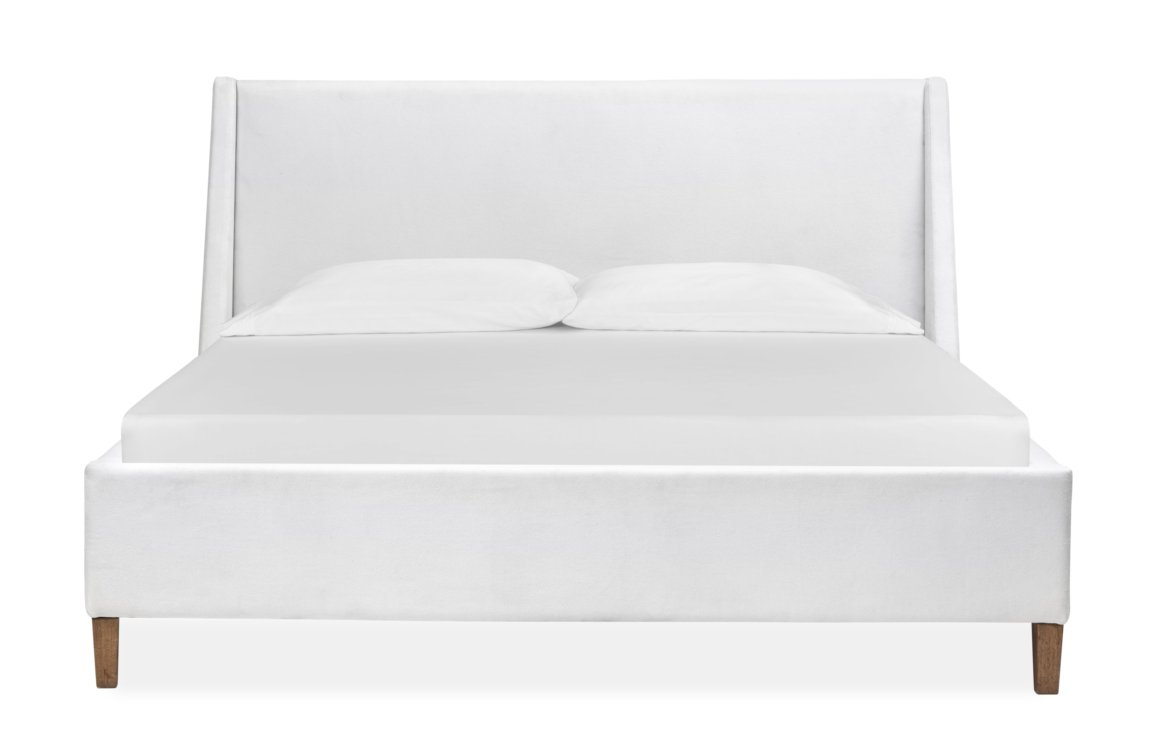 King White Upholstered Island Bed