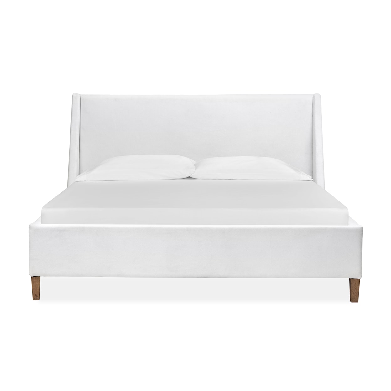 Magnussen Home Lindon Bedroom Queen White Upholstered Island Bed