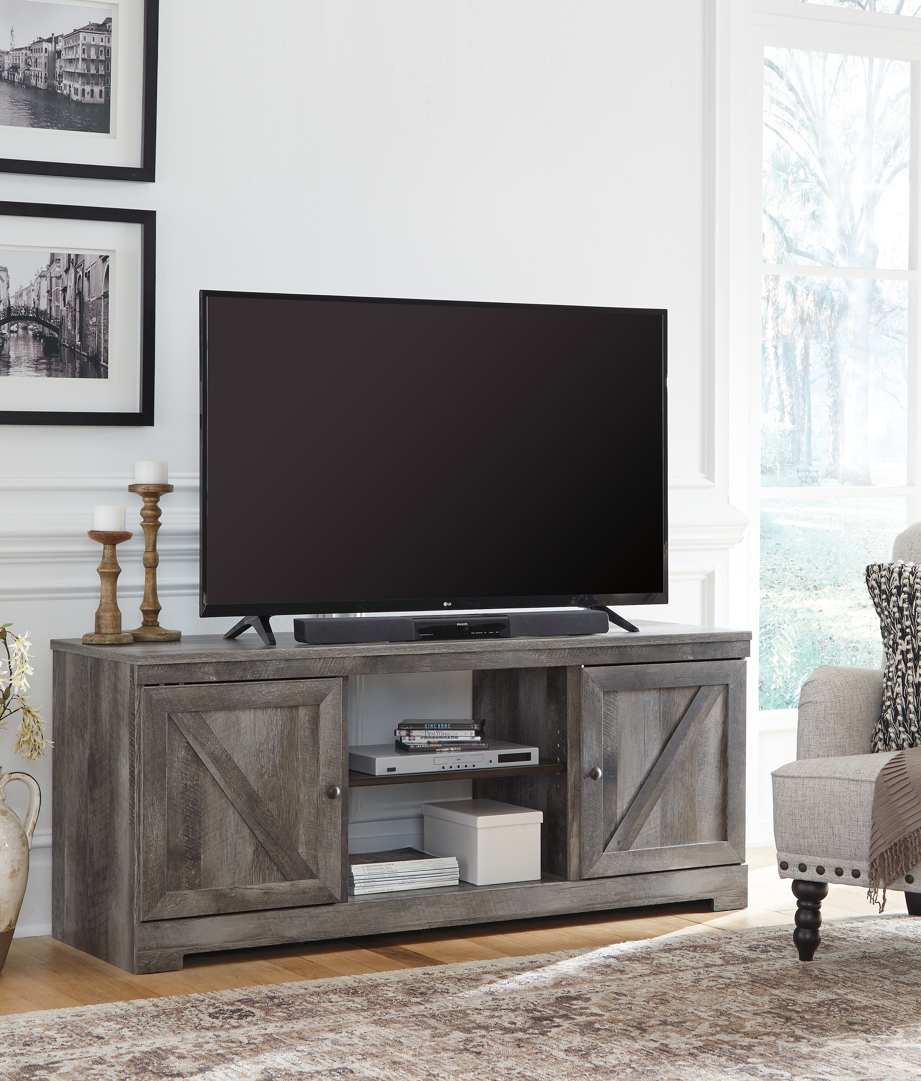 Signature Design by Ashley Wynnlow Lg TV Stand W/ Fireplace Option