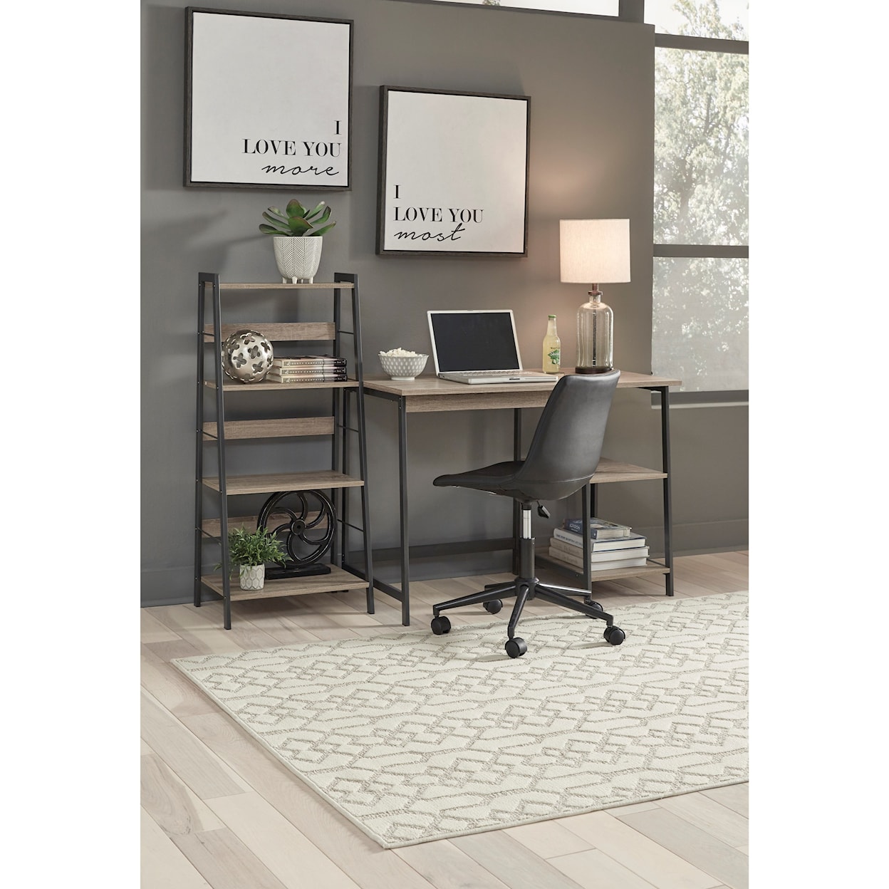 Benchcraft Soho 2-Piece Home Office Desk and Shelf Set
