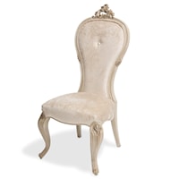 Traditional Upholstered Side Dining Chair with Single Button Tufting Detail