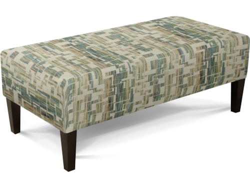 Transitional Rectangular Ottoman with Tapered Legs