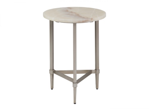 Transitional Round Spot Table with Stone Top