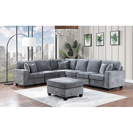 Contemporary 2-Piece Sectional Sofa with Welt Trim