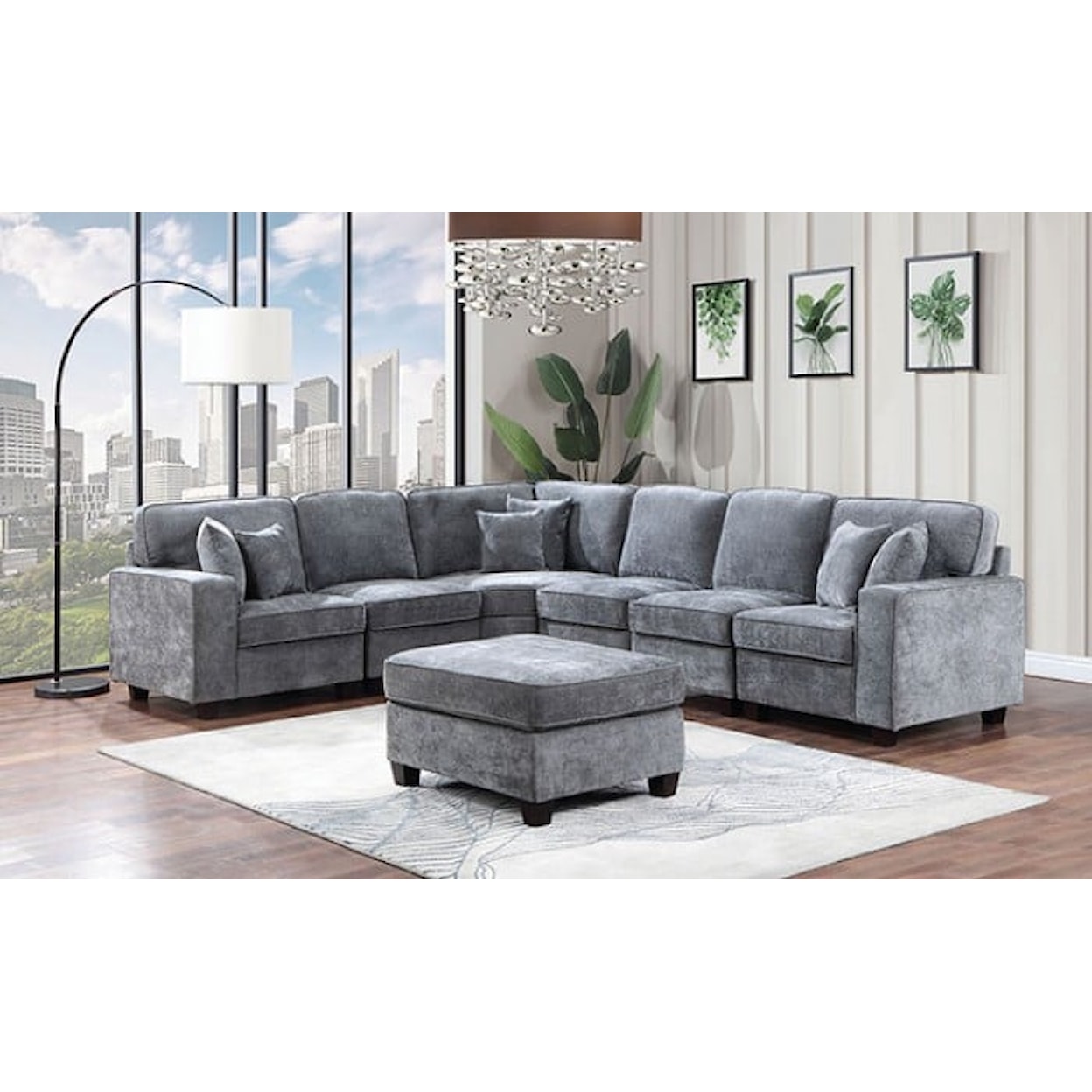 Furniture of America - FOA CAJEME Cocktail Ottoman - Gray