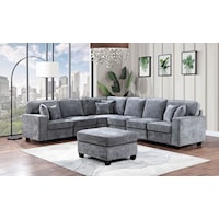 Contemporary 2-Piece Sectional Sofa with Welt Trim