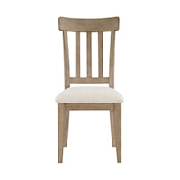 Napa Farmhouse Upholstered Side Chair with Slat Back - Sand