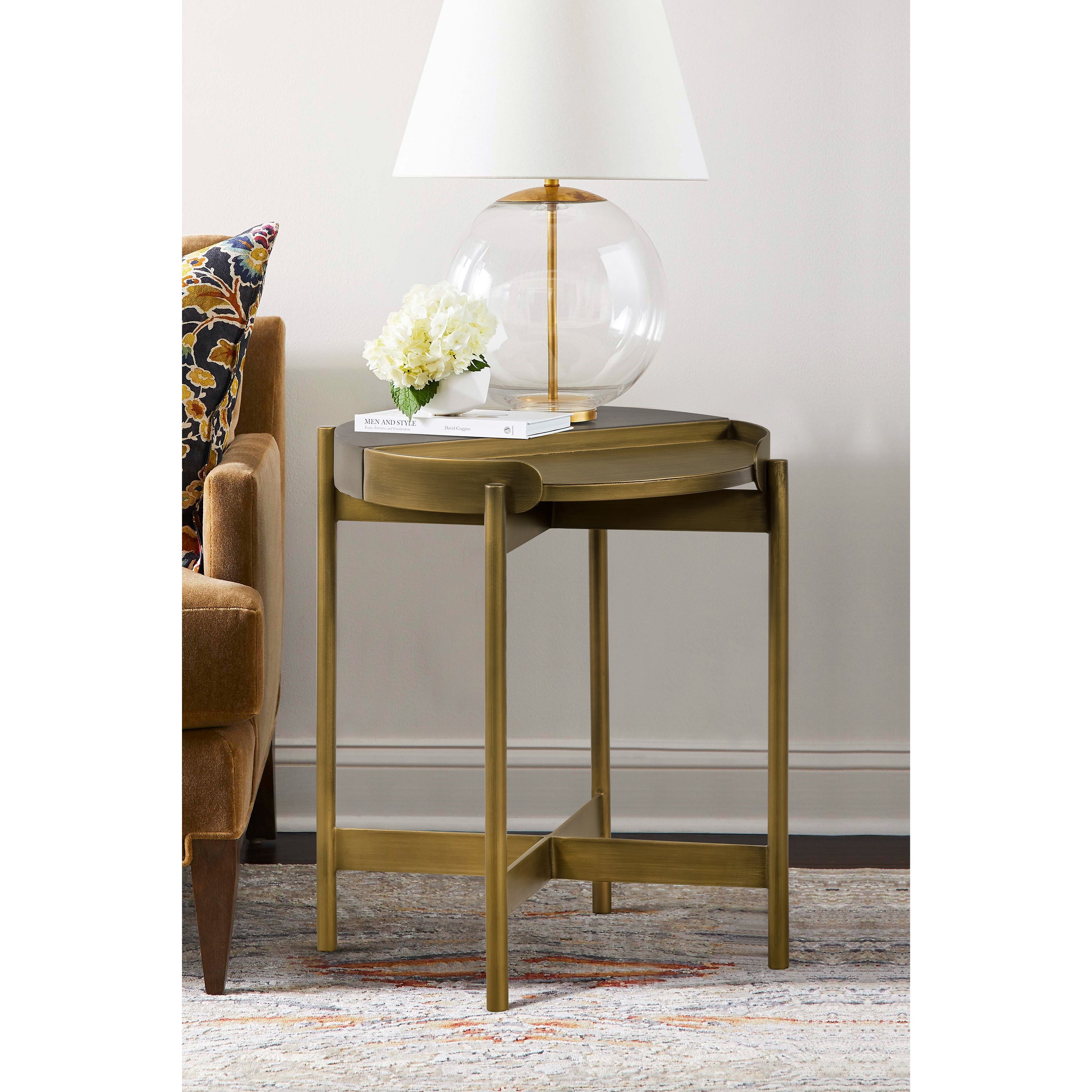 Armen Living Dua- Concrete End Table