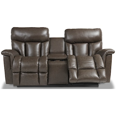 Casual Power Wall Saver Reclining Console Loveseat with USB Ports