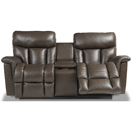 Casual Power Wall Saver Reclining Console Loveseat with Headrests & USB Ports