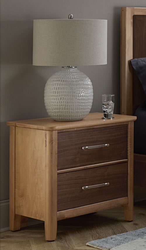 Transitional 2-Drawer Nightstand with Self-Closing Drawers