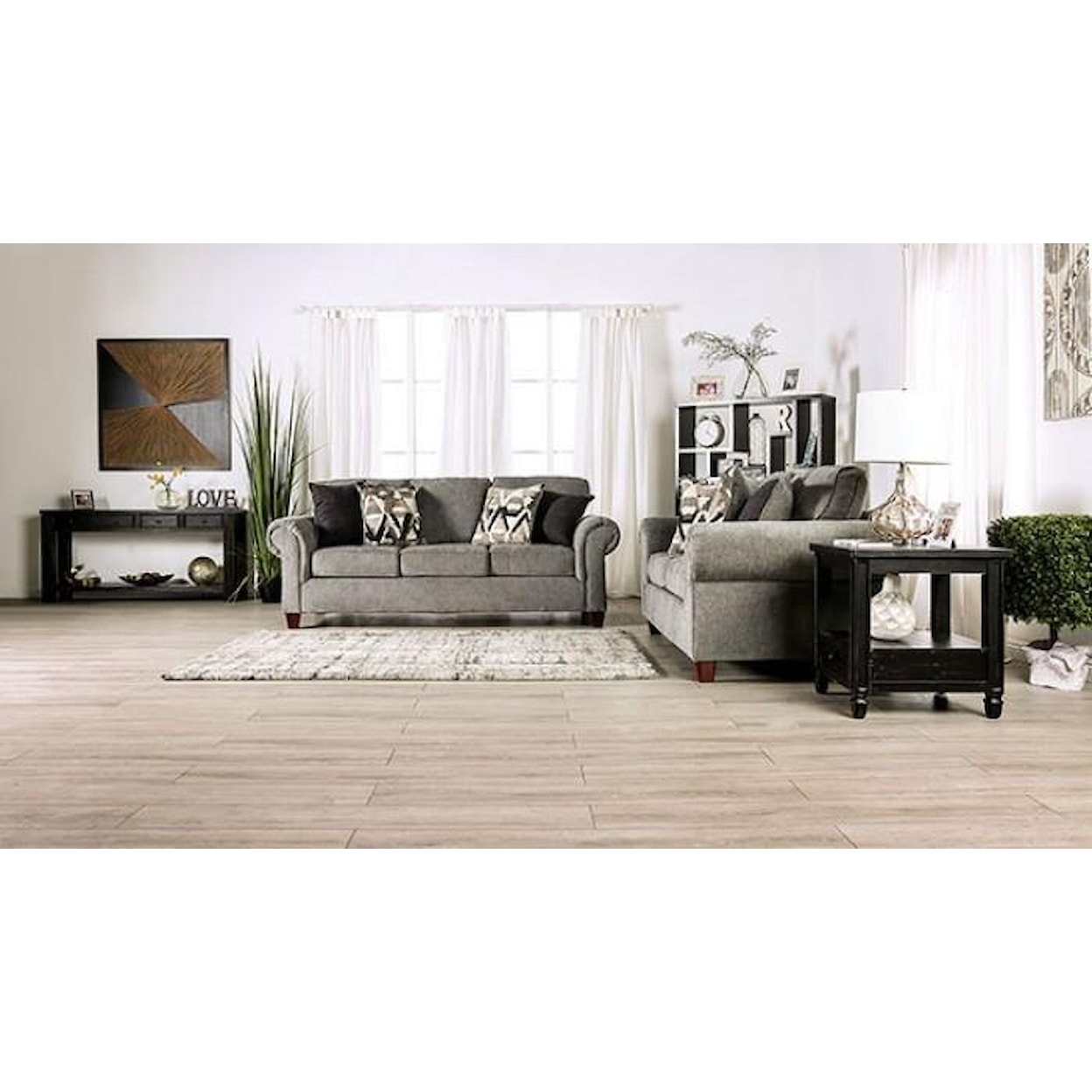 Furniture of America Delgada 2-Piece Living Room Set