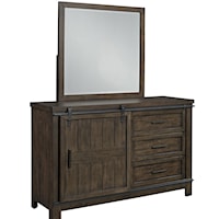 Transitional Dresser and Mirror